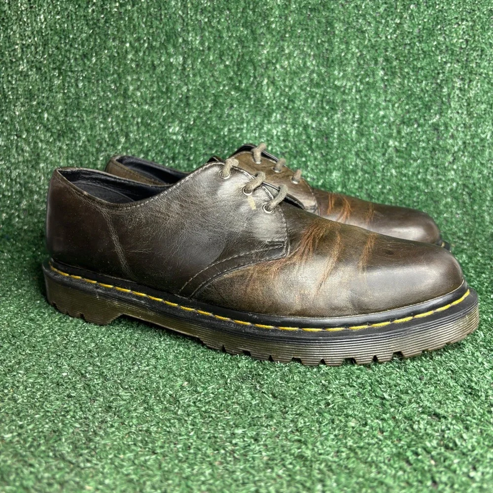 Dr Martens‎ 1461 Distressed Leather Bouncing Soles Oxford Shoes Brown Mens Sz 11